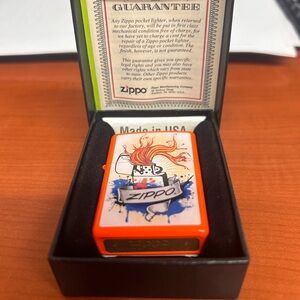 Zippo Orange Splash Graphic Flame and Windproof Lighter